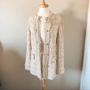 St. John Black Label Fringe Knit Blazer Jacket